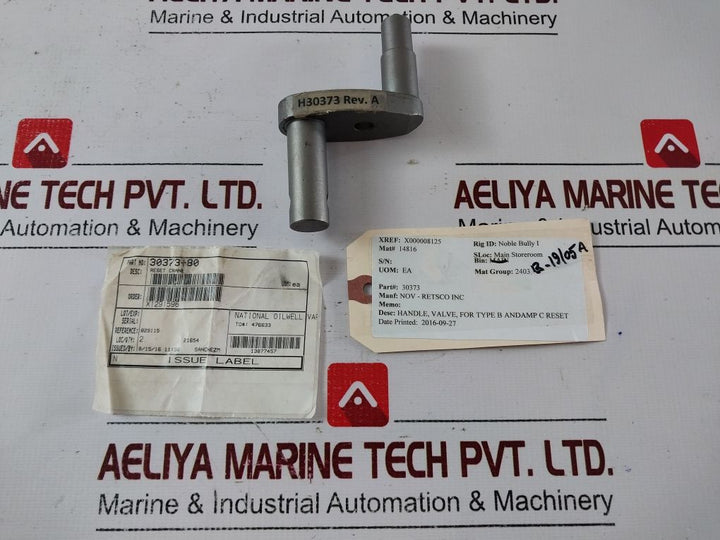 Nov H30373 Rev. A Handle Valve