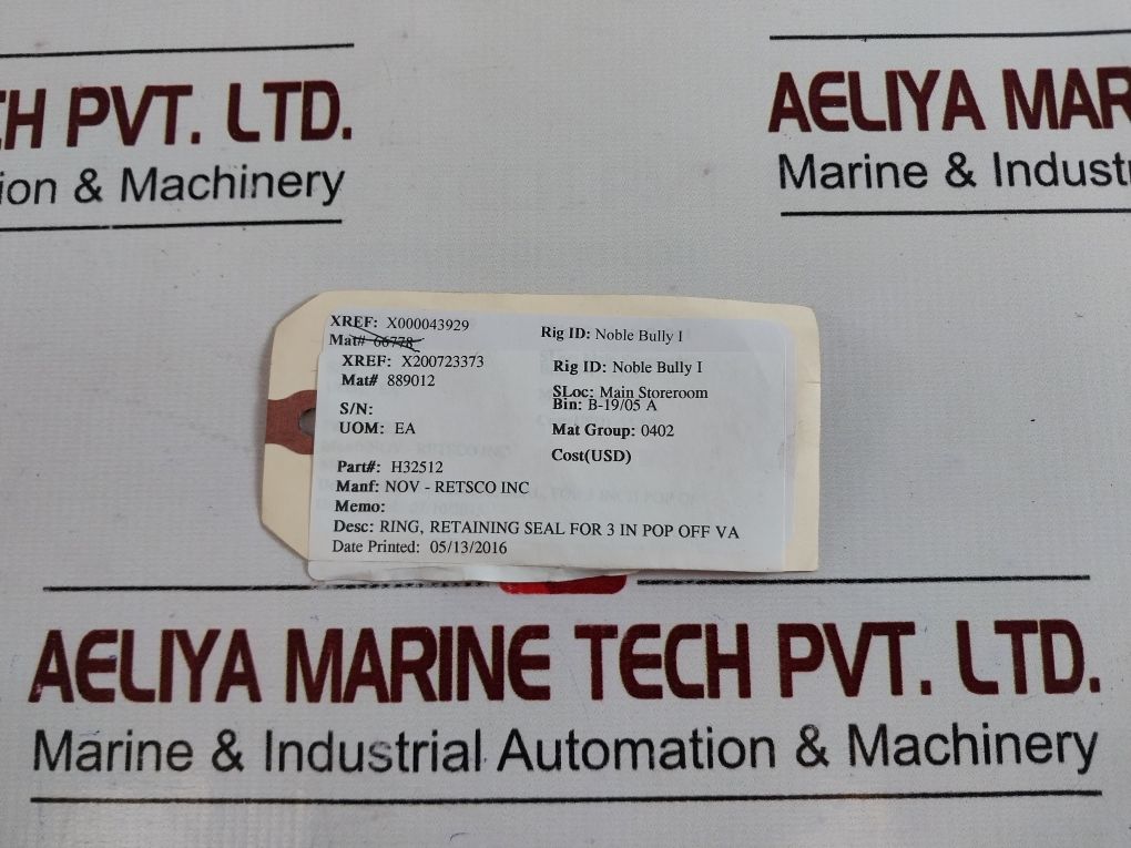 Lot Of 8X Nov H32512 Retaining Seal Ring Rev.02