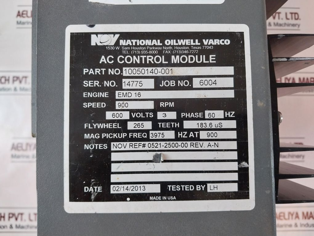 Nov/ Ross Hill 10050140-001 Ac Control Module 600 Volts 3 Phase 60 Hz