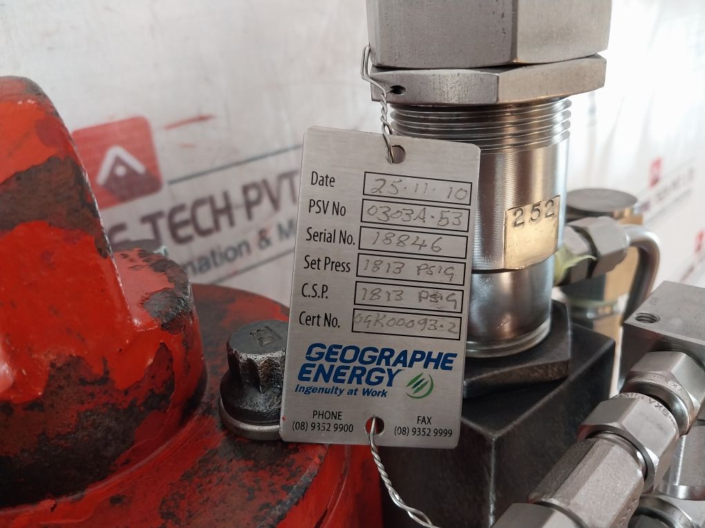 Nuflo Swagelok 46027-421C25F-ps Pilot-operated Safety Relief Valve