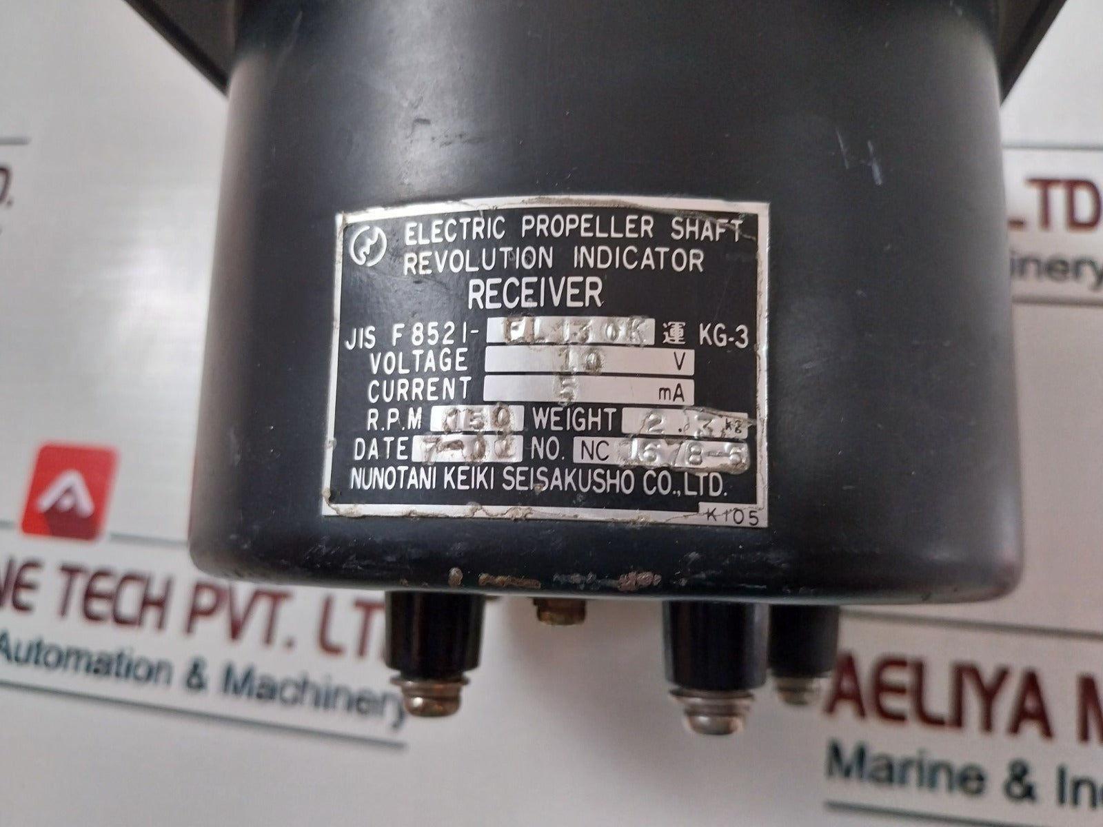 Nunotani Keiki Jis F 8521-el130K Electric Propeller Shaft Revolution Indicator