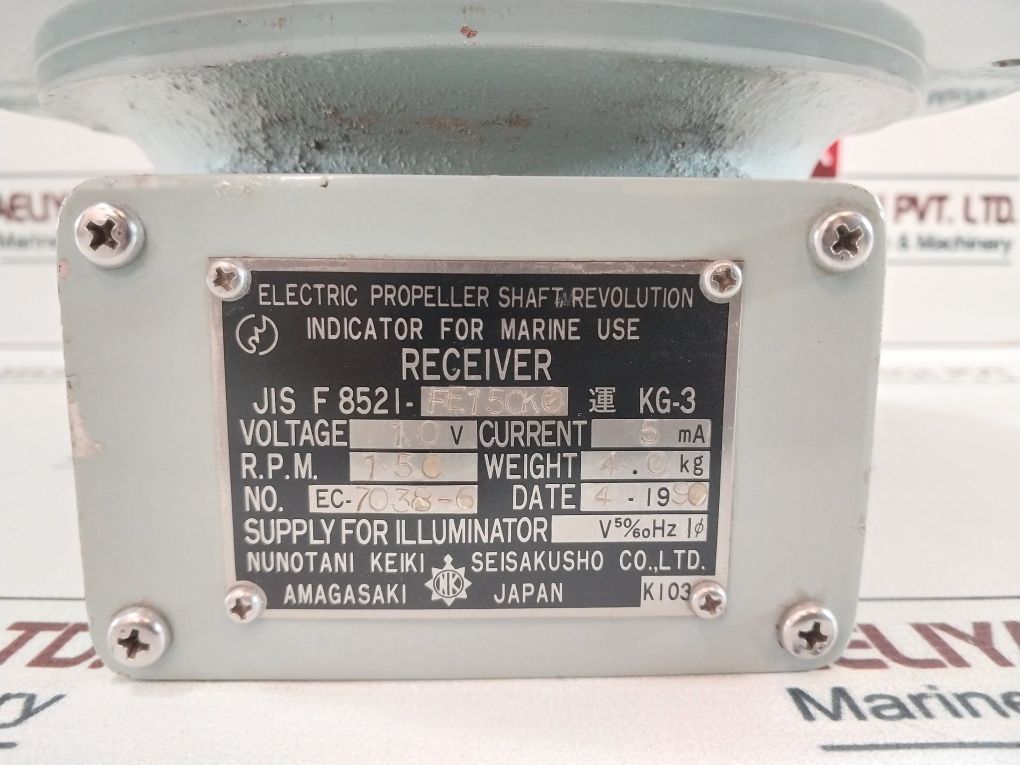 Nunotani Keiki Jis F 8521-fe150K0 Electric Propeller Shaft Revolution Indicator