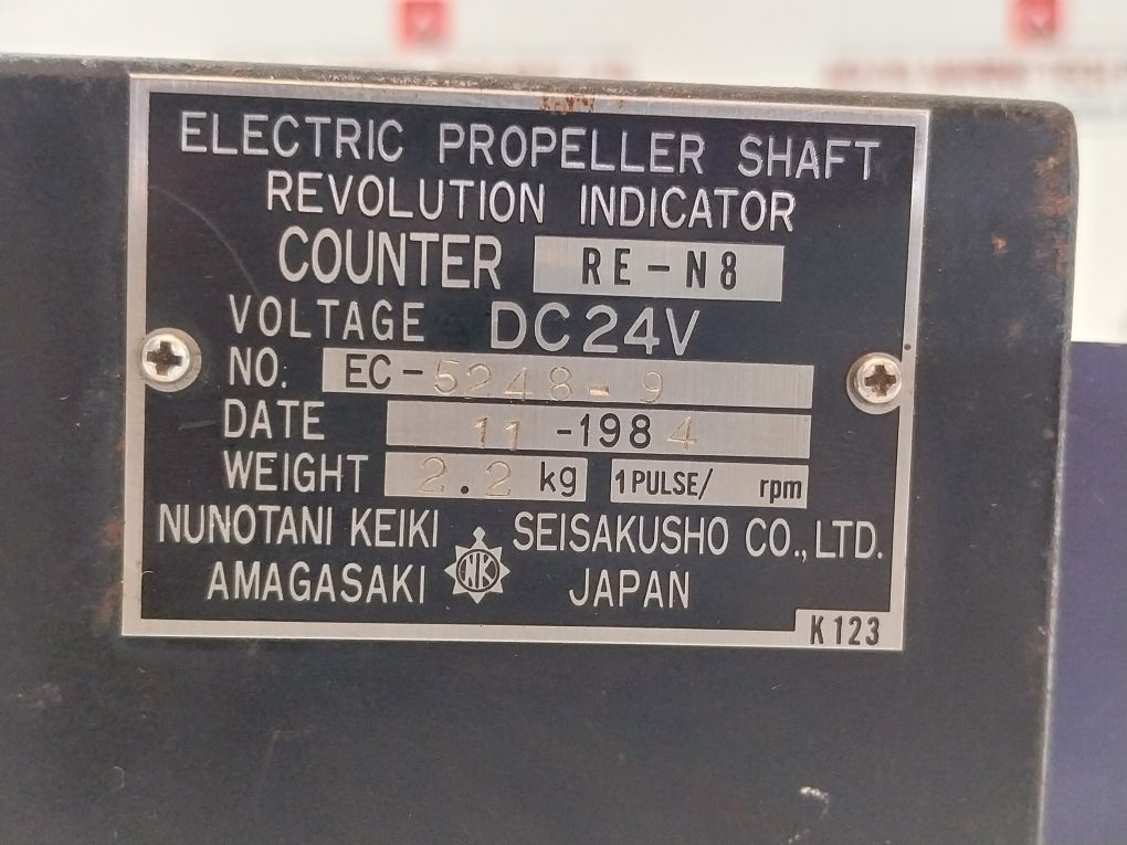 Nunotani Keiki Re-n8 Revolution Indicator Counter Dc 24V