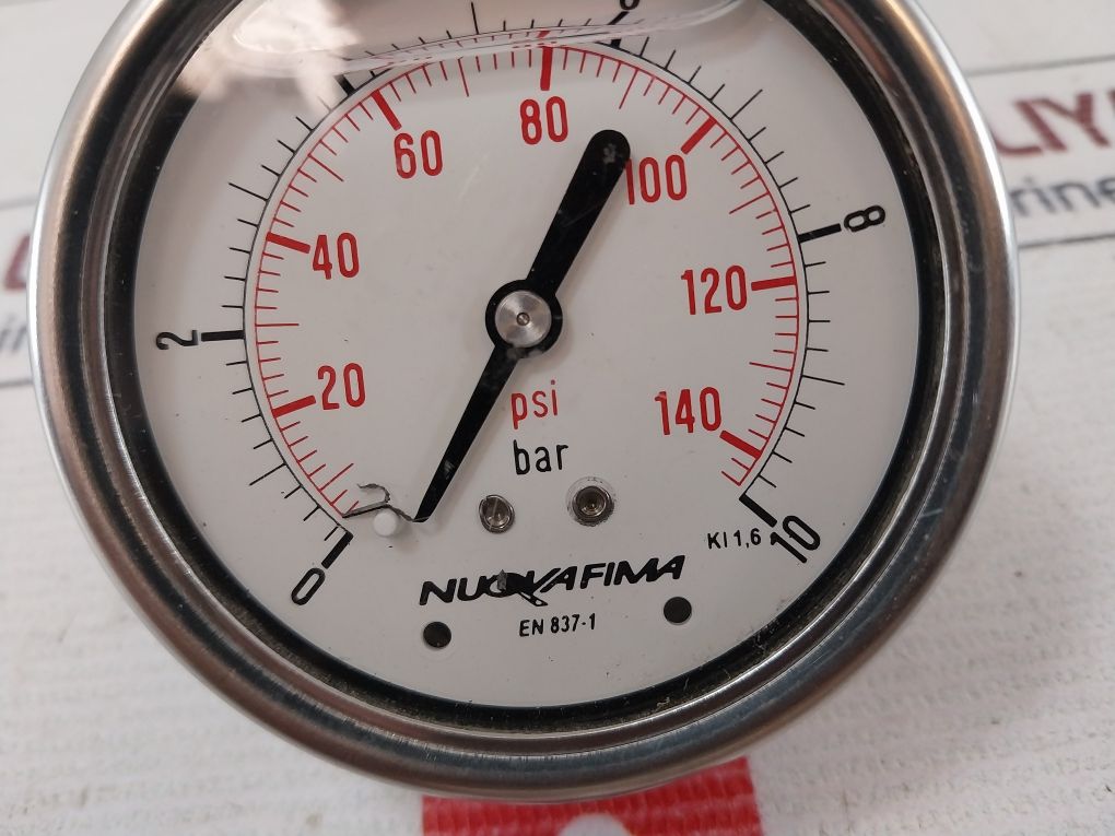 Nuova Fima En 837-1 Pressure Gauge 0-140 Psi