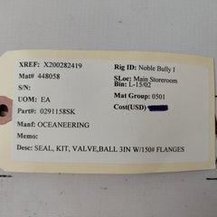 Oceaneering 0291158-sk Seal Kit