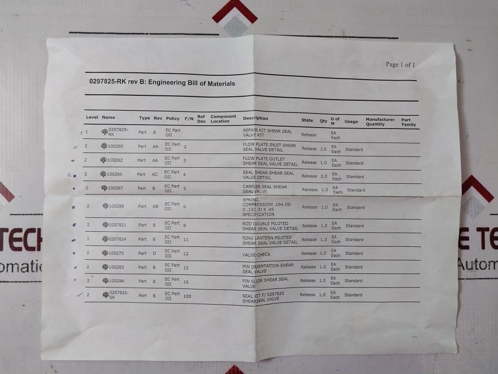 Oceaneering/Gulf Coast 0297825-rk Repair Kit