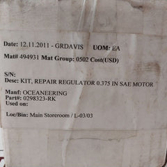 Oceaneering 0298323-rk Regulator Repair Kit