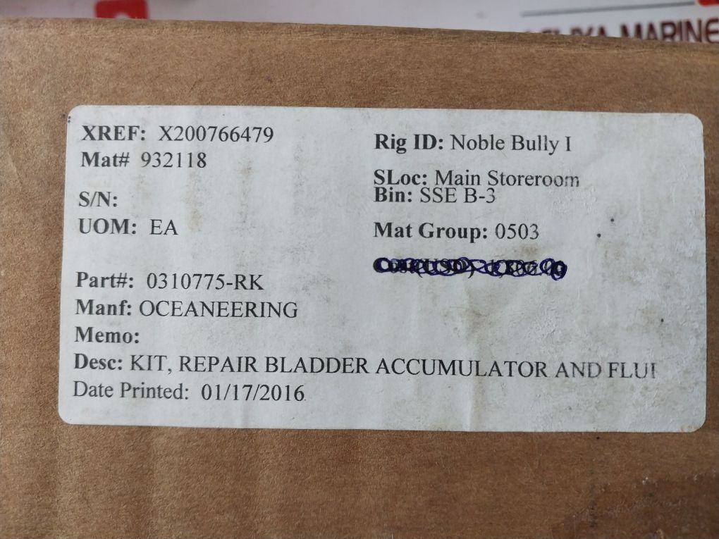 Oceaneering 0310775-rk Repair Kit