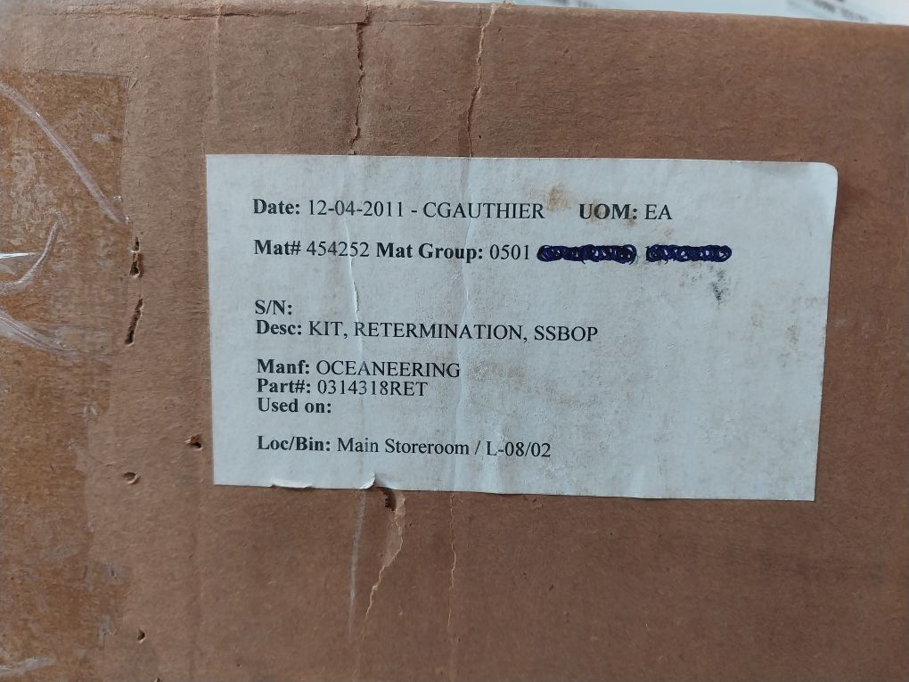 Oceaneering 0314318Ret Retermination Kit