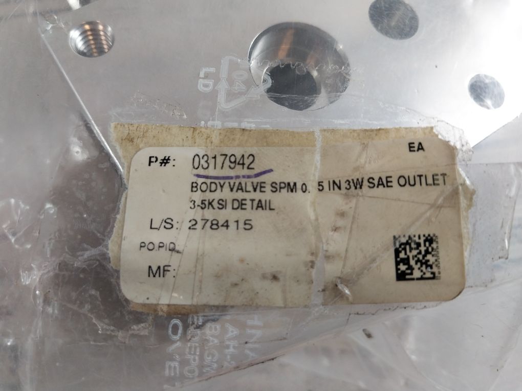 Oceaneering 0317942 Body Valve Rev Ac