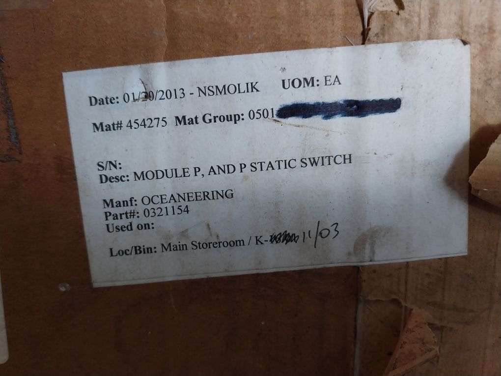7700-1501-1501 Module P, And P Static Switch