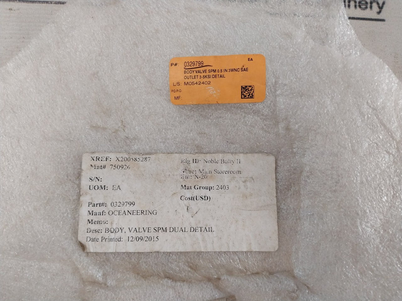 Oceaneering 0329799-ac Body Valve