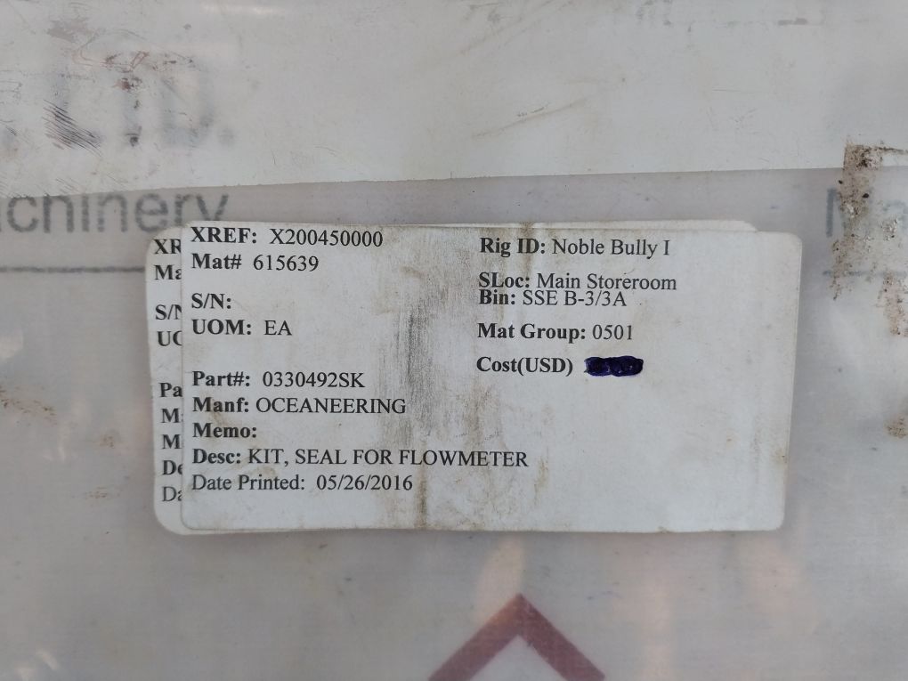 Oceaneering 0330492-sk Seal For Flowmeter Kit