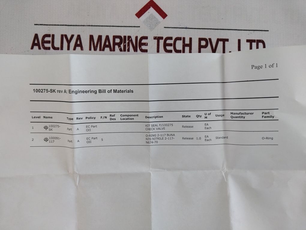 Oceaneering 100276-rk Seal Kit