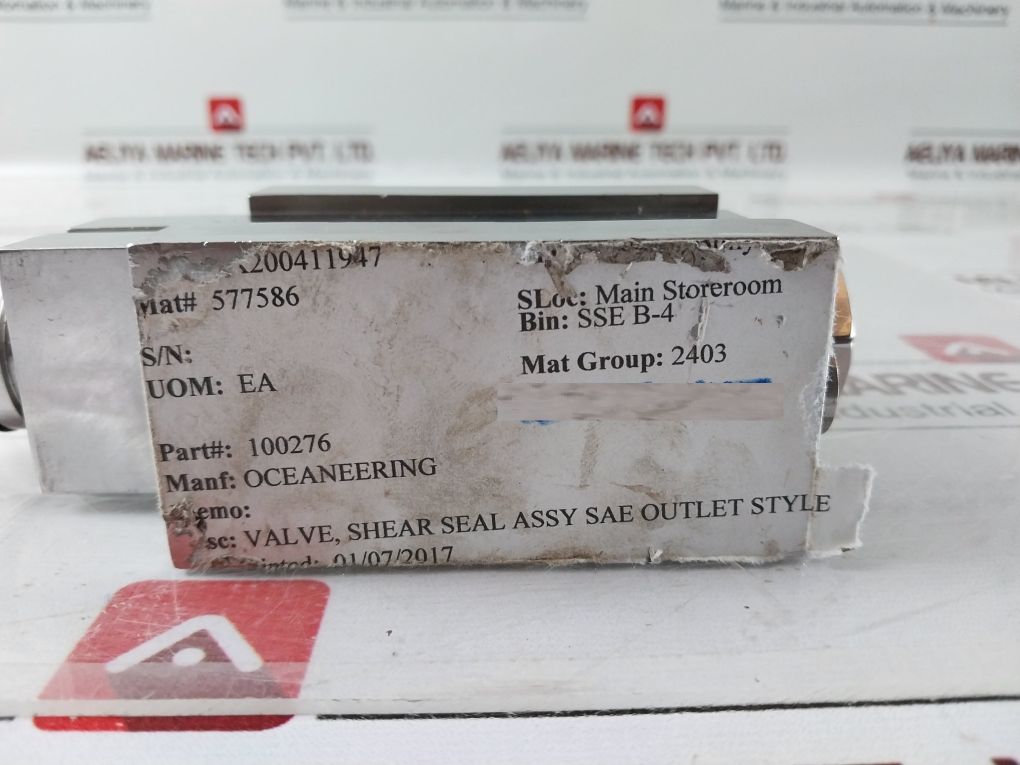 Oceaneering 100276 Shear Seal Valve