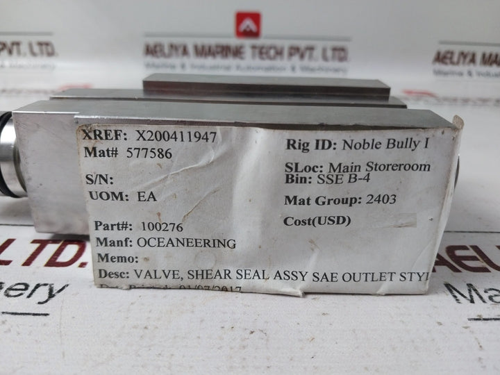 Oceaneering 100276 Rev.F Shear Seal Valve 100281-b