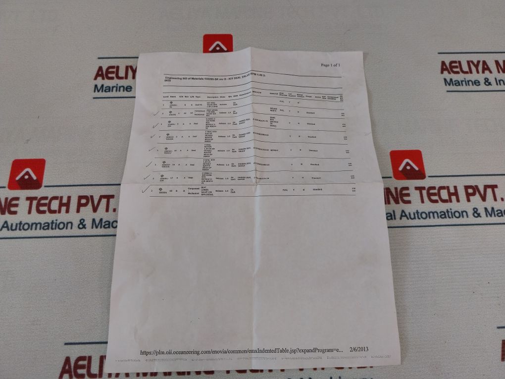 Parker Hannifin Oceaneering 100295-sk Valve Seal Kit