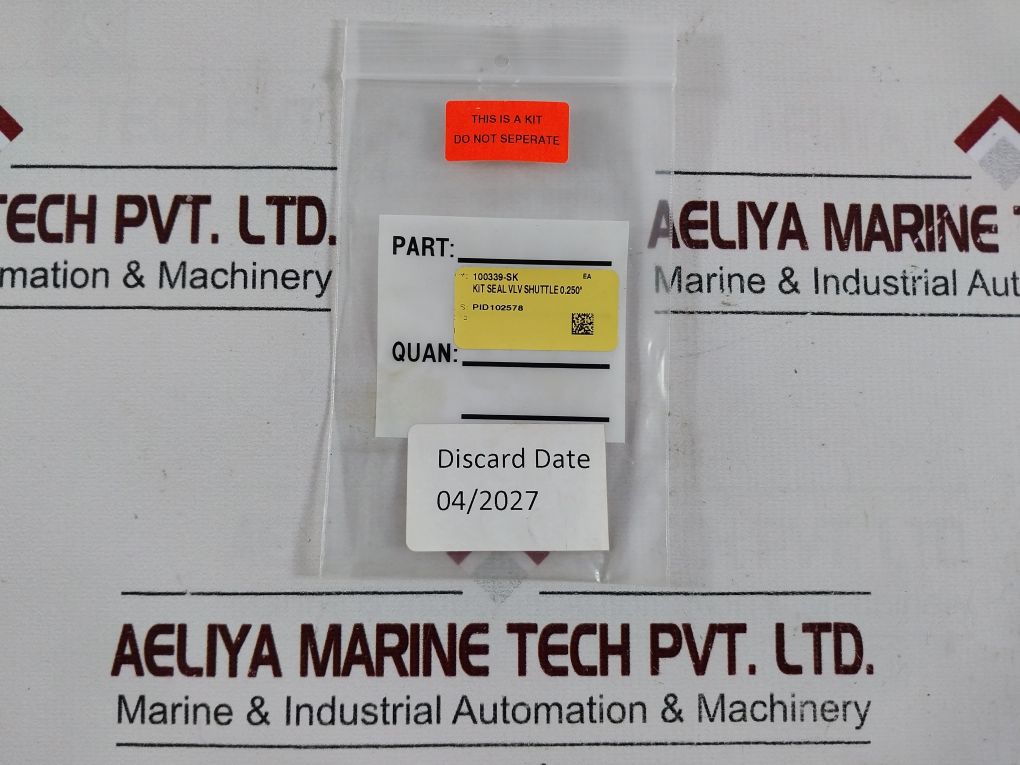 Oceaneering 100339-sk Rev: A Shuttle Valve Seal Kit