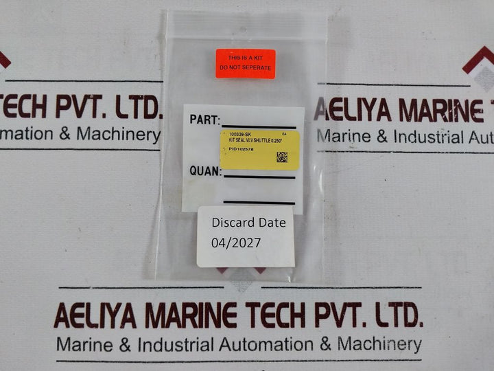 Oceaneering 100339-sk Rev: A Shuttle Valve Seal Kit