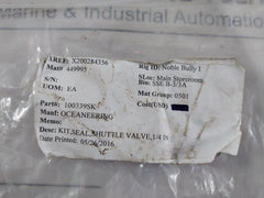 Oceaneering 100339-sk Rev: A Shuttle Valve Seal Kit