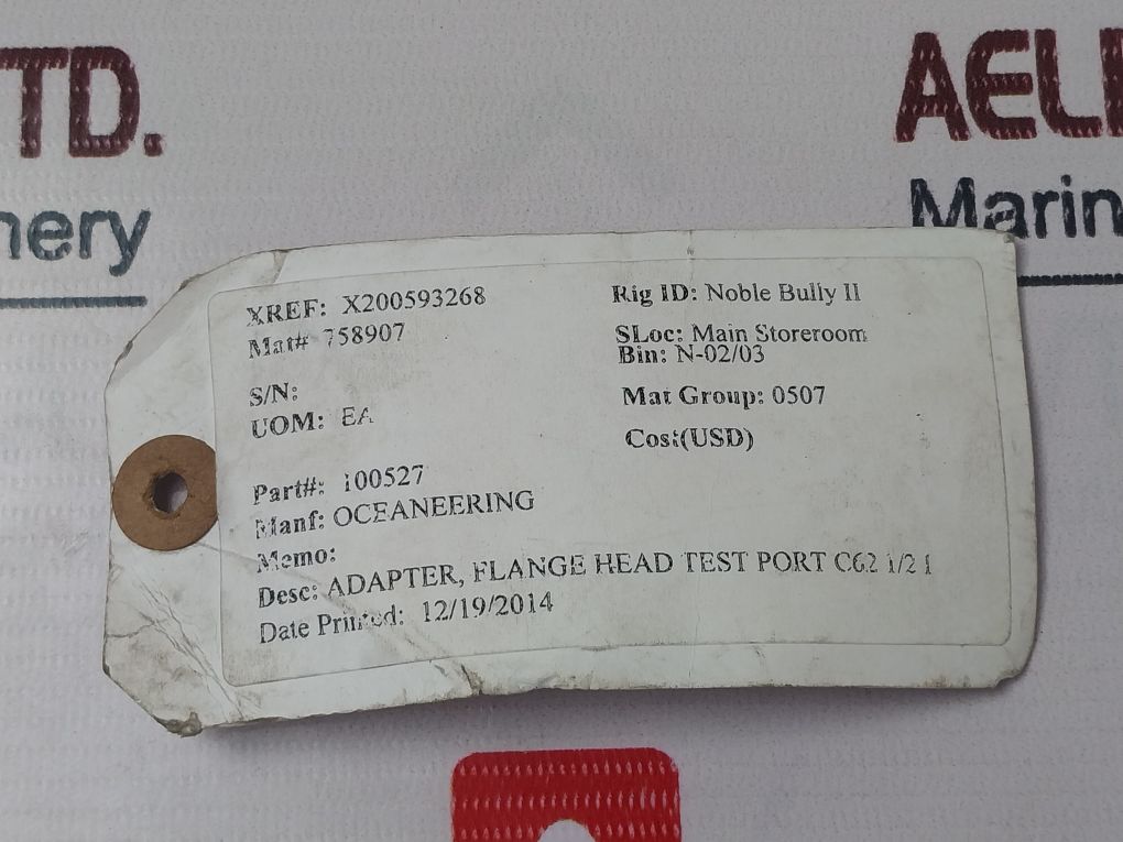 Oceaneering 100527-aa Flange Head Adapter