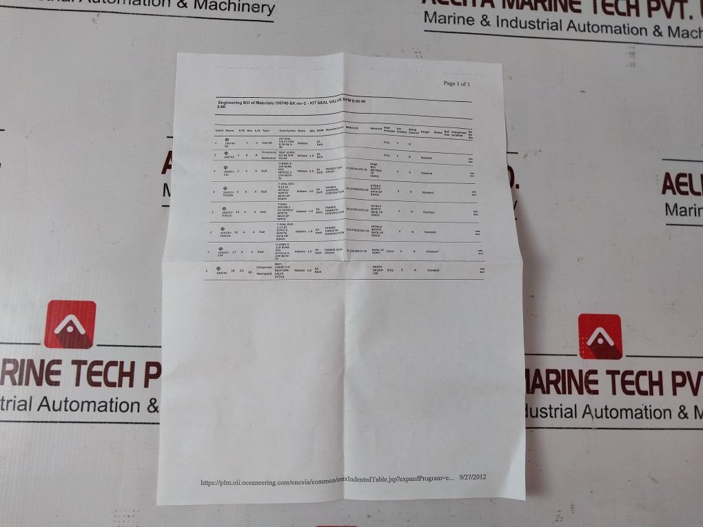 Oceaneering 100755Rk Valve Kit