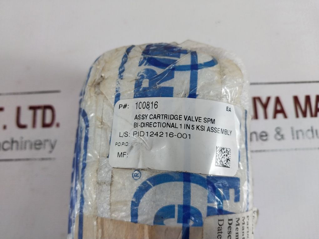 Oceaneering 100816-rev-a1 Cartridge Valve