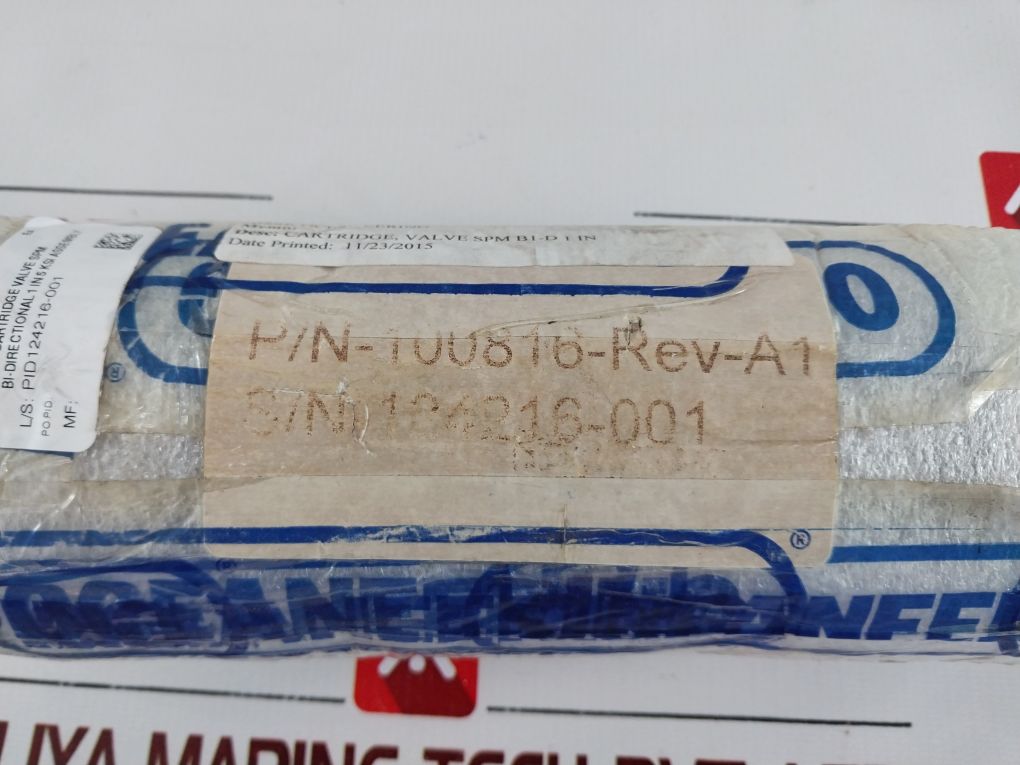 Oceaneering 100816-rev-a1 Cartridge Valve