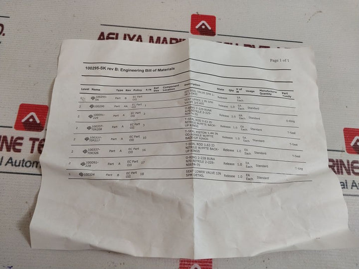 Oceaneering 100818-rk Repair Kit For Valve