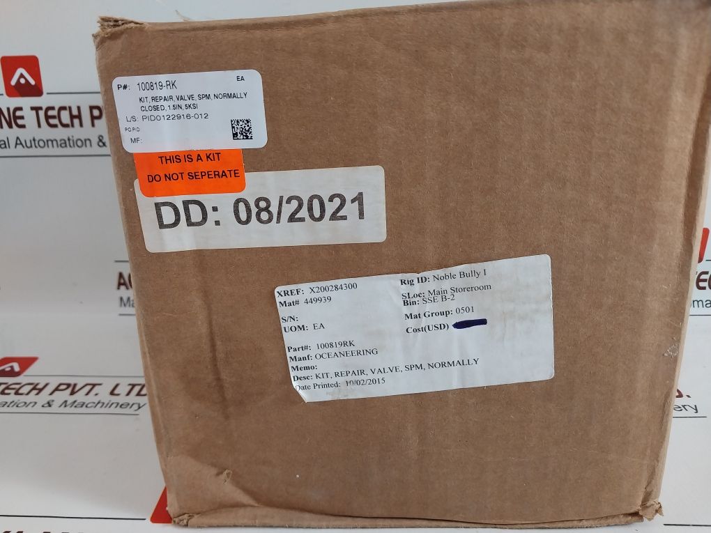 Oceaneering 100819Rk Valve Repair Kit