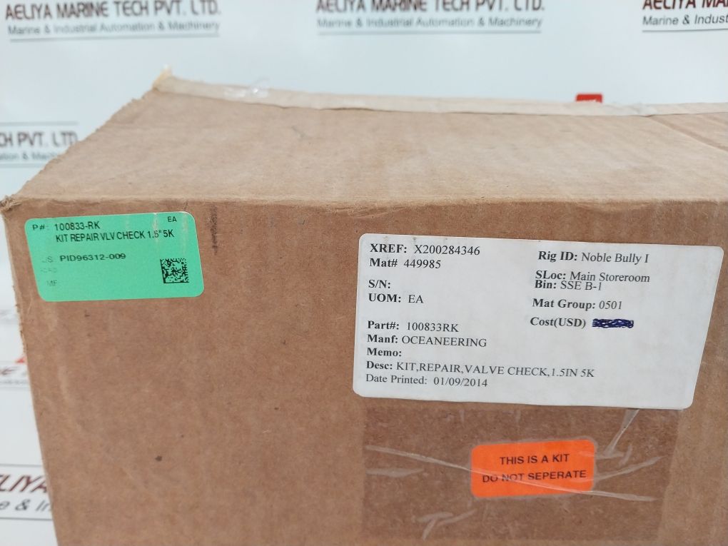 Oceaneering 100833-rk Check Valve Repair Kit