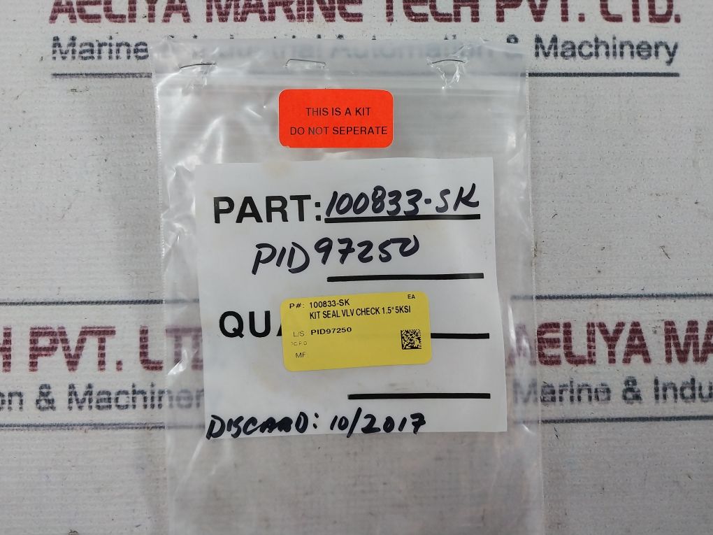 Oceaneering 100833-sk Check Valve Repair Kit