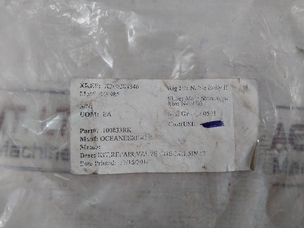 Oceaneering 100833-sk Check Valve Repair Kit