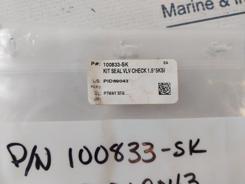 Oceaneering 100833-sk Check Valve Repair Kit Rev.B