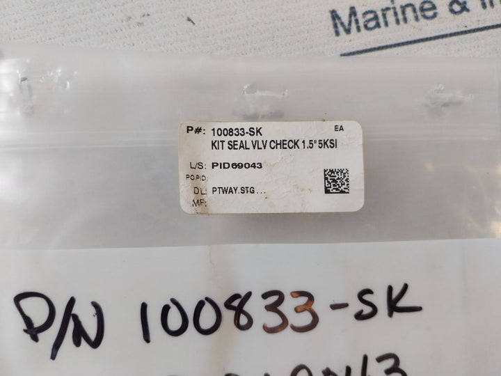 Oceaneering 100833-sk Check Valve Repair Kit Rev.B