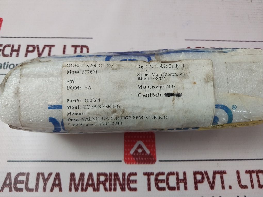 Oceaneering 100864 Cartridge Valve