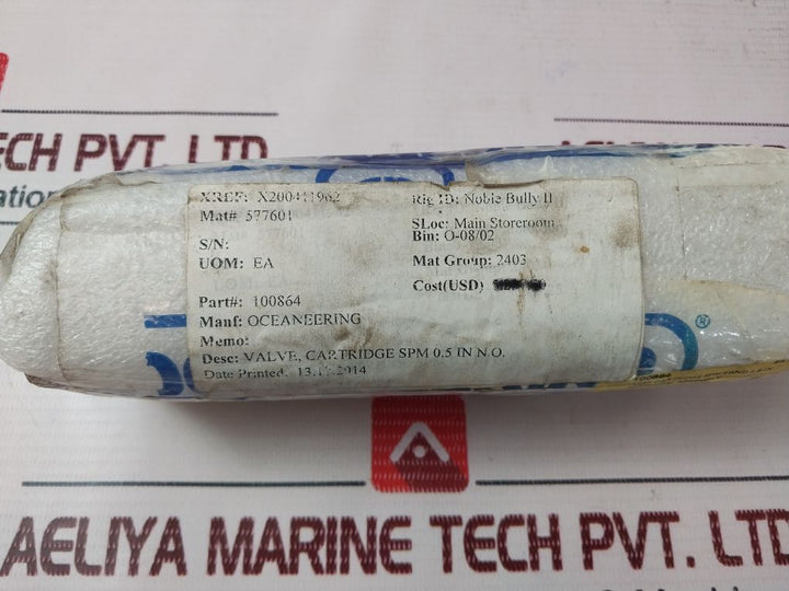 Oceaneering 100864 Cartridge Valve