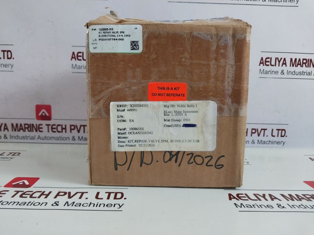 Oceaneering/Parker 100865-rk Valve Repair Kit