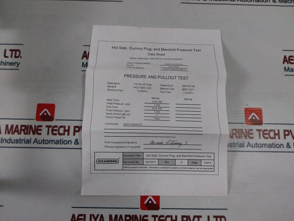Oceaneering 990152748 Hot Stab Rev C