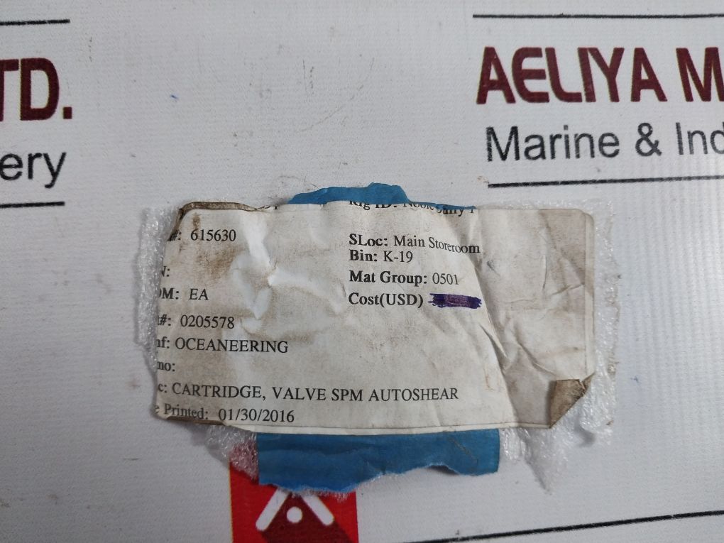 Oceaneering 0205977-b Cartridge Valve