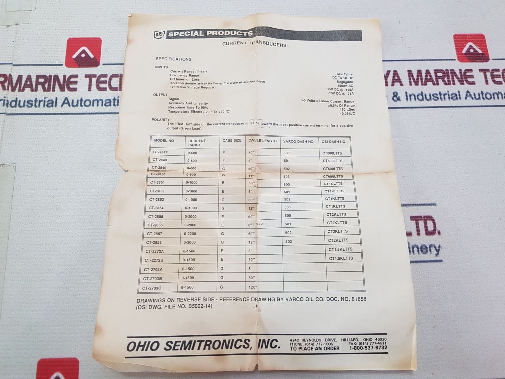 Ohio Semitronics 81858-507 Ct-3474C Current Transducer