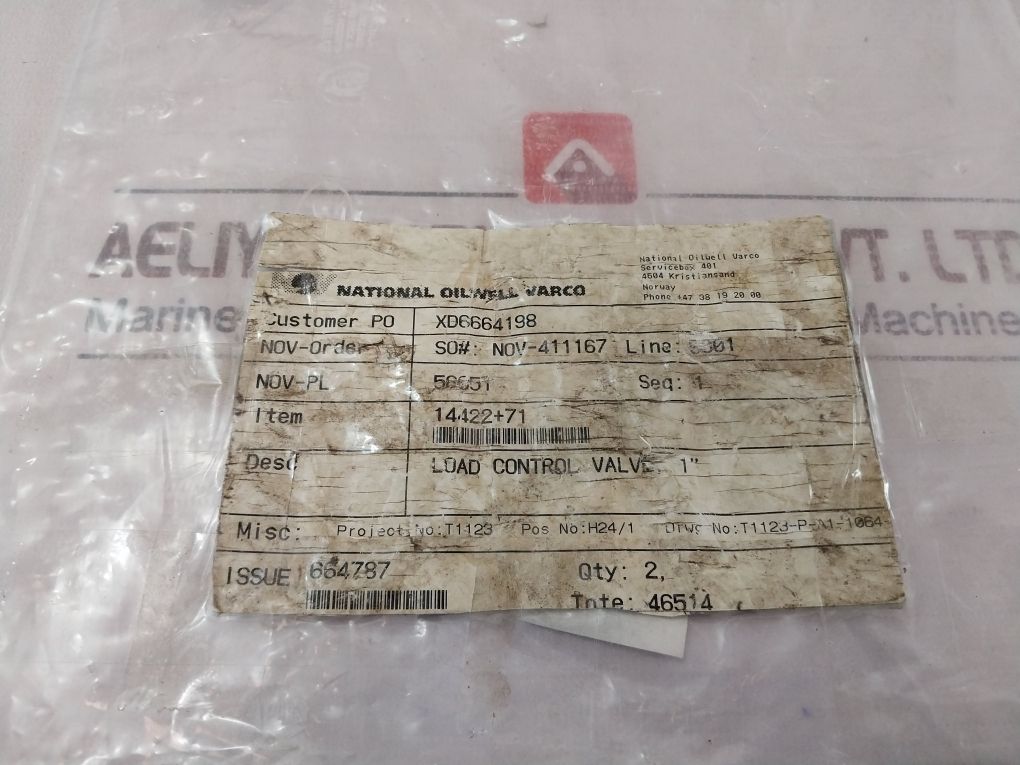 Oil Control 05416203053500B Load Control Valve 1” H24/1 350 Bar