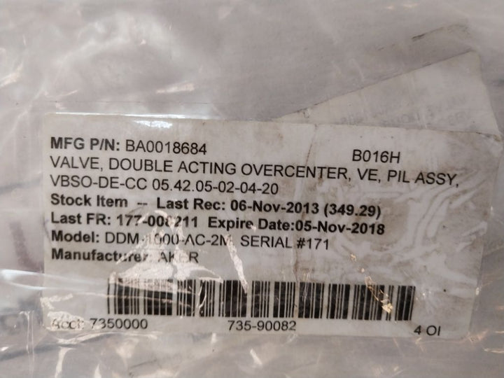 Oil Control 05420510033500A Double Acting Overcenter Valve