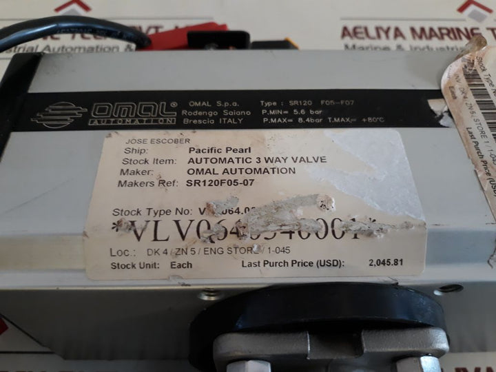 Omal Automation Sr120 F05-f07 Actuated Butterfly Valve