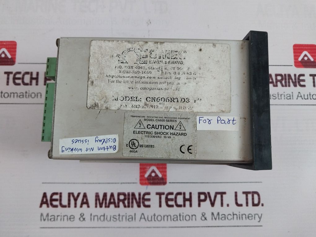 Omega Cn606Rtd3-10 Temperature Controller (Button Not Working/ Display Issues)