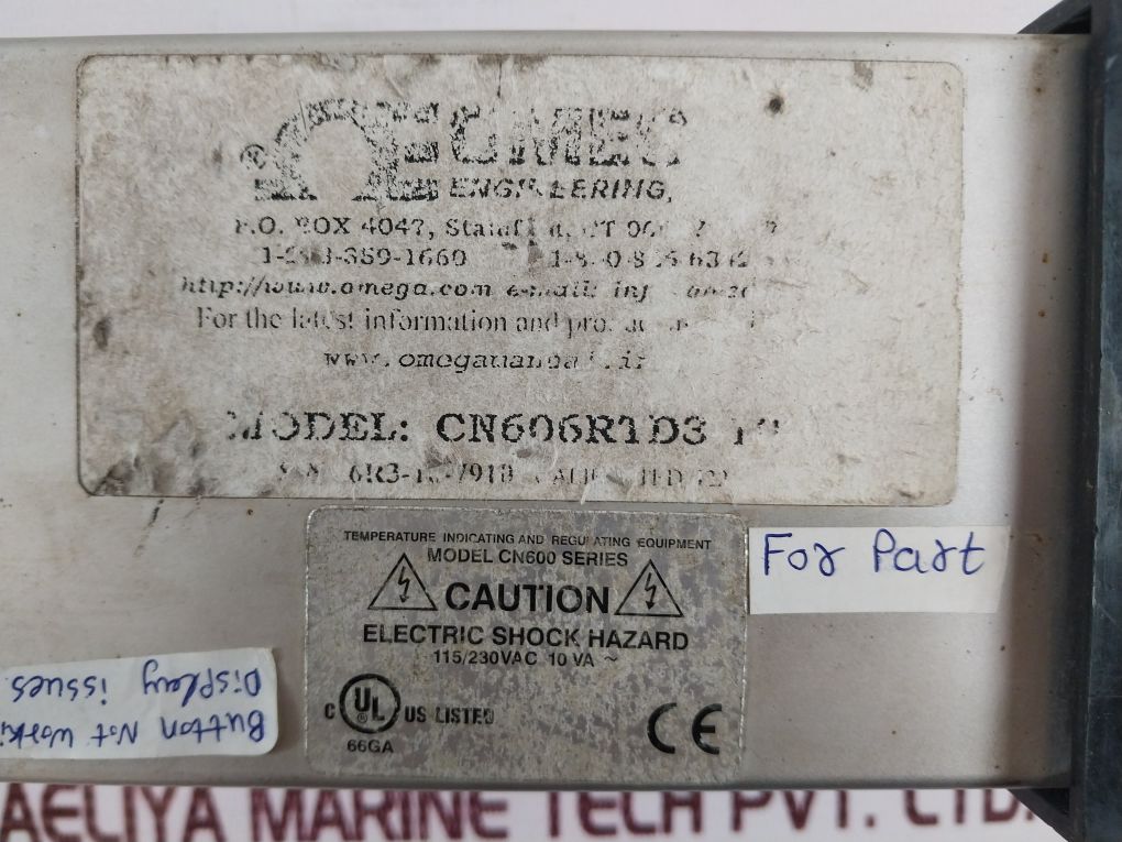 Omega Cn606Rtd3-10 Temperature Controller (Button Not Working/ Display Issues)