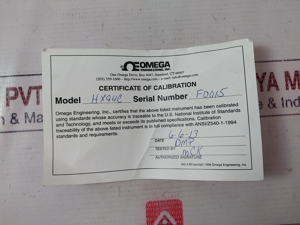 Omega Hx94C Humidity Temperature Transmitter 821958 Set