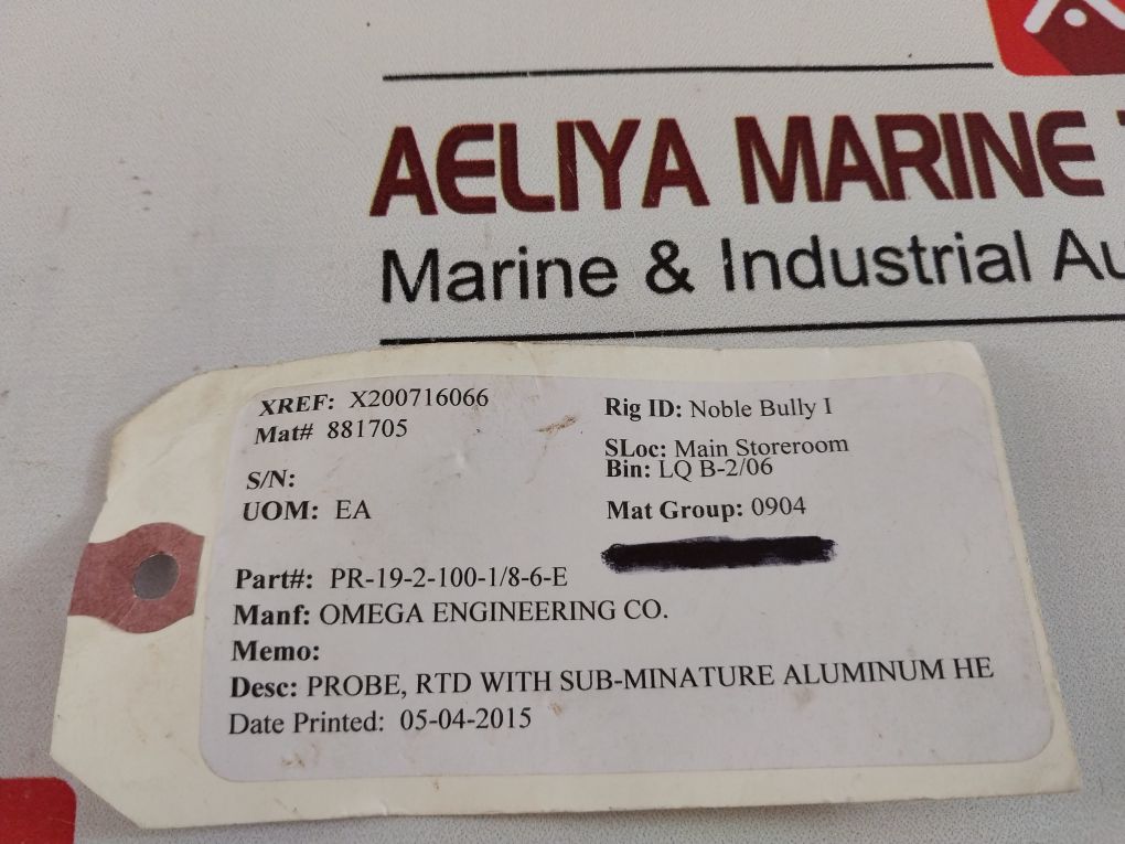 Omega Pr-19-2-100-1/8-6-e Temperature Sensor