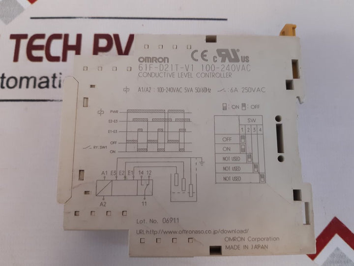 Omron 61F-d21T-v1 Conductive Level Controller 6A 250Vac