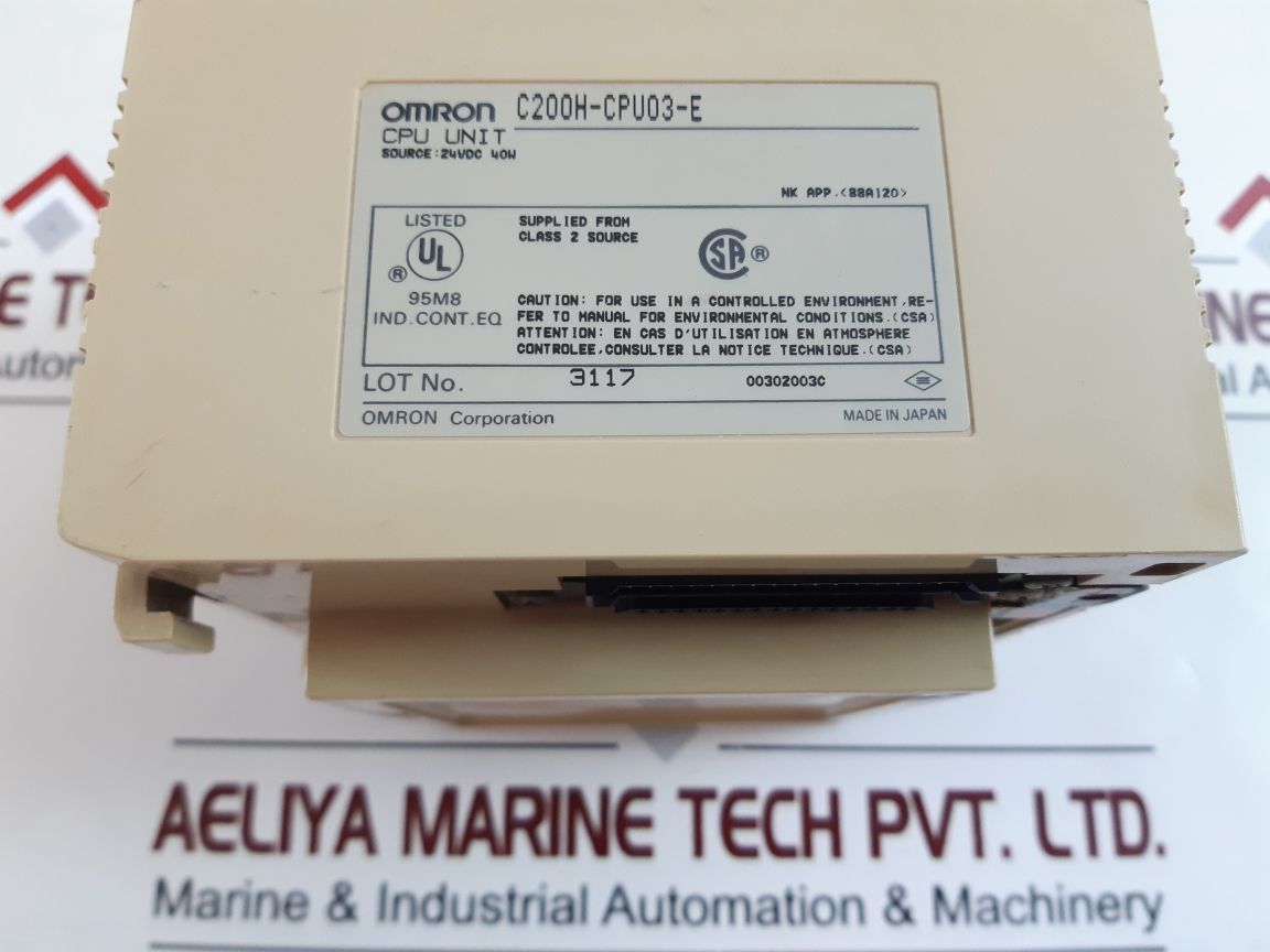 Omron c200h-cpu03-e programmable controller